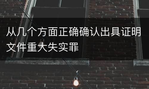 从几个方面正确确认出具证明文件重大失实罪
