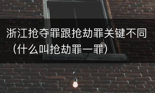 浙江抢夺罪跟抢劫罪关键不同（什么叫抢劫罪一罪）
