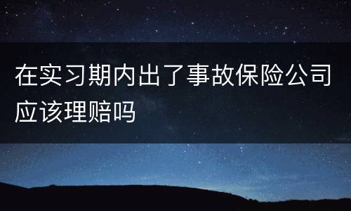 在实习期内出了事故保险公司应该理赔吗