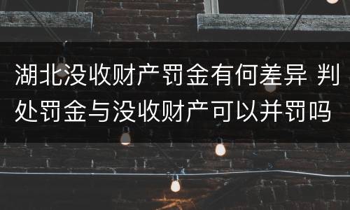 湖北没收财产罚金有何差异 判处罚金与没收财产可以并罚吗