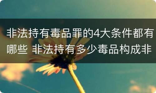 非法持有毒品罪的4大条件都有哪些 非法持有多少毒品构成非法持有毒品罪