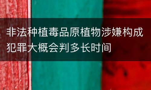 非法种植毒品原植物涉嫌构成犯罪大概会判多长时间