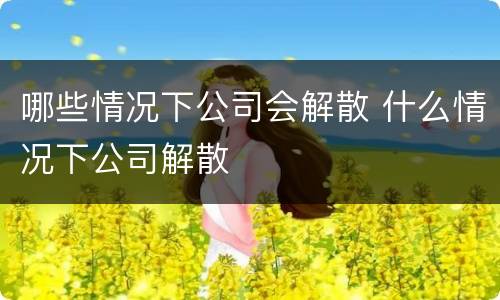 哪些情况下公司会解散 什么情况下公司解散