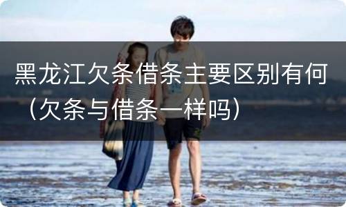 黑龙江欠条借条主要区别有何（欠条与借条一样吗）