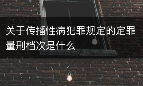 关于传播性病犯罪规定的定罪量刑档次是什么