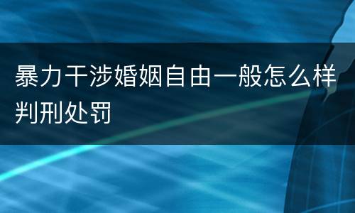 暴力干涉婚姻自由一般怎么样判刑处罚