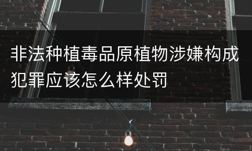 非法种植毒品原植物涉嫌构成犯罪应该怎么样处罚