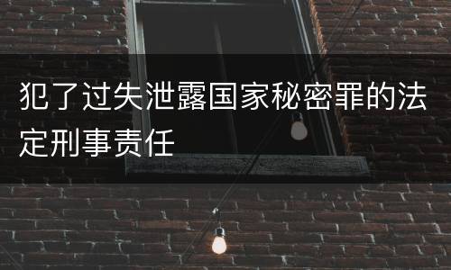 犯了过失泄露国家秘密罪的法定刑事责任