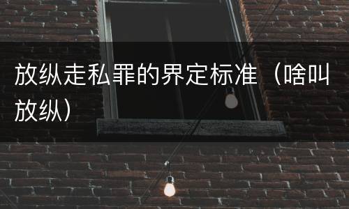 放纵走私罪的界定标准（啥叫放纵）