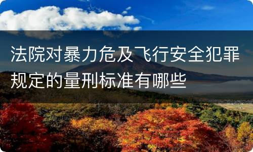 法院对暴力危及飞行安全犯罪规定的量刑标准有哪些