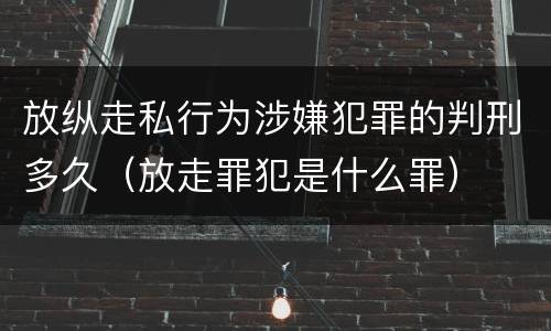 放纵走私行为涉嫌犯罪的判刑多久（放走罪犯是什么罪）