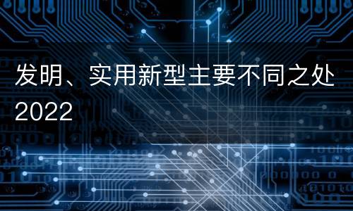 发明、实用新型主要不同之处2022