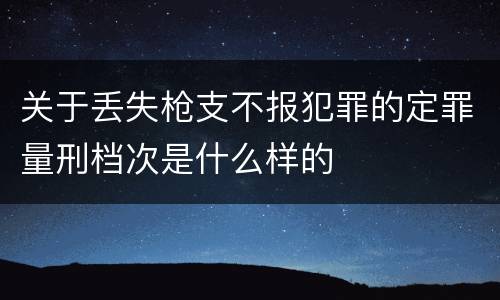 关于丢失枪支不报犯罪的定罪量刑档次是什么样的