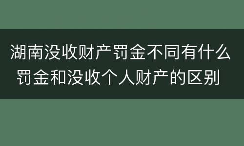 湖南没收财产罚金不同有什么 罚金和没收个人财产的区别