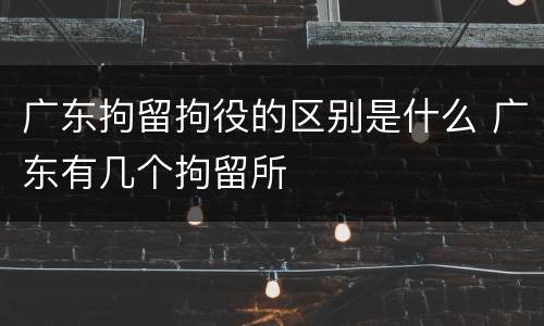 广东拘留拘役的区别是什么 广东有几个拘留所