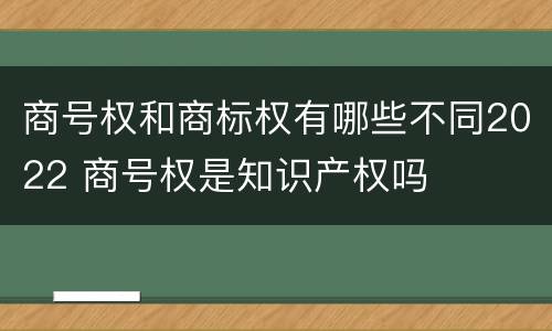 商号权和商标权有哪些不同2022 商号权是知识产权吗