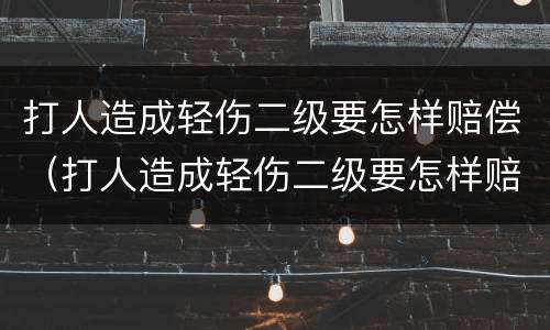 打人造成轻伤二级要怎样赔偿（打人造成轻伤二级要怎样赔偿多少钱）