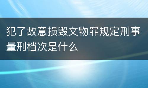 犯了故意损毁文物罪规定刑事量刑档次是什么