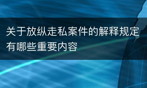 关于放纵走私案件的解释规定有哪些重要内容
