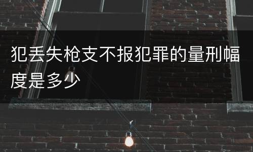 犯丢失枪支不报犯罪的量刑幅度是多少