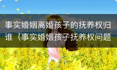 事实婚姻离婚孩子的抚养权归谁（事实婚姻孩子抚养权问题）