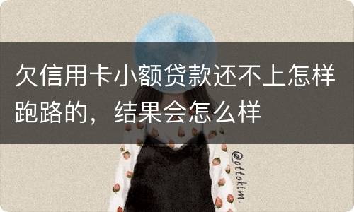 欠信用卡小额贷款还不上怎样跑路的，结果会怎么样