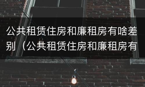 公共租赁住房和廉租房有啥差别（公共租赁住房和廉租房有啥差别吗）