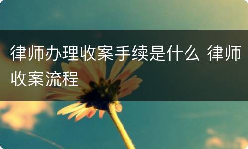 律师办理收案手续是什么 律师收案流程