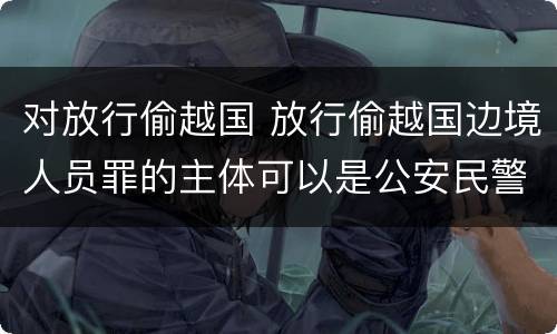 对放行偷越国 放行偷越国边境人员罪的主体可以是公安民警吗