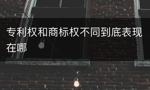 专利权和商标权不同到底表现在哪