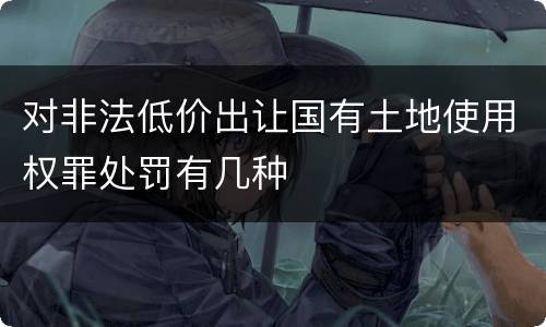 对非法低价出让国有土地使用权罪处罚有几种