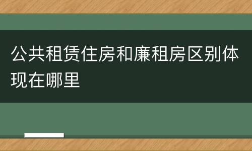 公共租赁住房和廉租房区别体现在哪里
