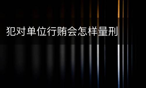 犯对单位行贿会怎样量刑
