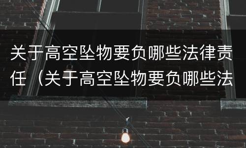 关于高空坠物要负哪些法律责任（关于高空坠物要负哪些法律责任和责任）