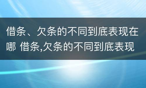 借条、欠条的不同到底表现在哪 借条,欠条的不同到底表现在哪些方面