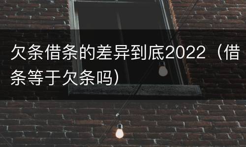 欠条借条的差异到底2022（借条等于欠条吗）