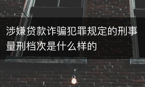 涉嫌贷款诈骗犯罪规定的刑事量刑档次是什么样的