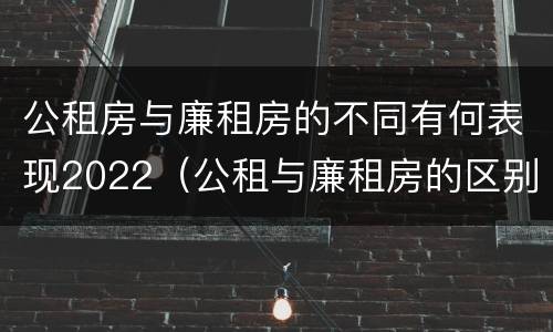 公租房与廉租房的不同有何表现2022（公租与廉租房的区别）