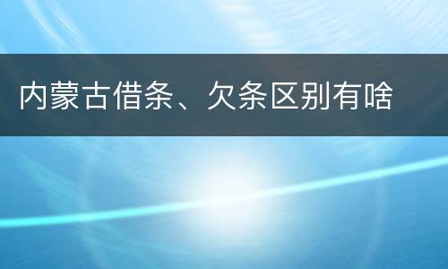 内蒙古借条、欠条区别有啥