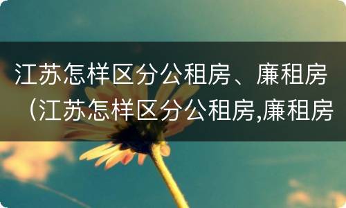 江苏怎样区分公租房、廉租房（江苏怎样区分公租房,廉租房呢）
