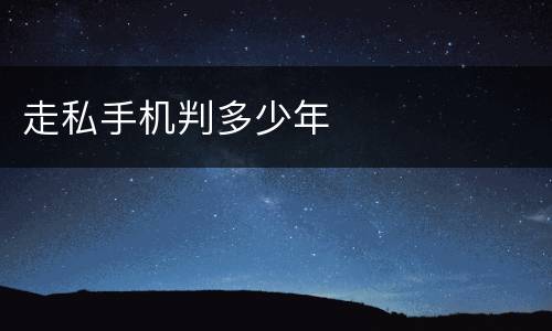 走私手机判多少年