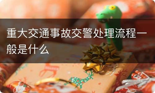 重大交通事故交警处理流程一般是什么