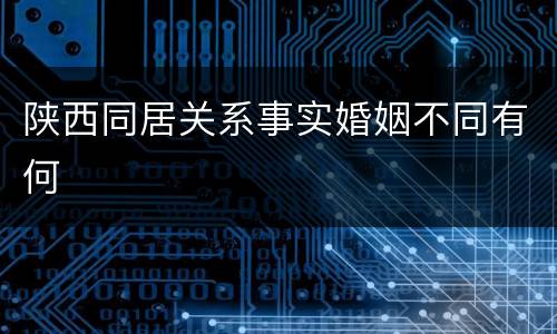 陕西同居关系事实婚姻不同有何