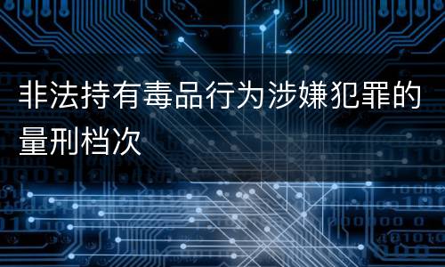 非法持有毒品行为涉嫌犯罪的量刑档次