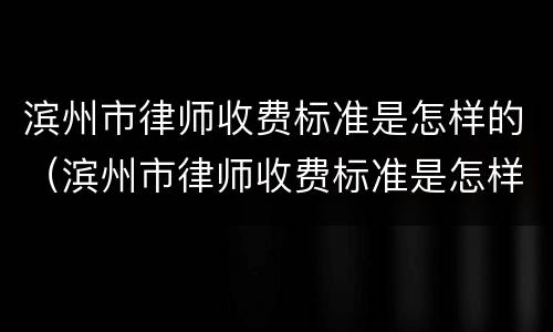 滨州市律师收费标准是怎样的（滨州市律师收费标准是怎样的啊）