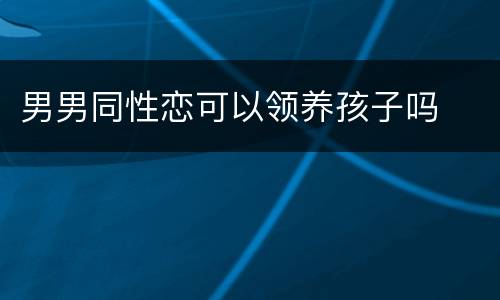 男男同性恋可以领养孩子吗
