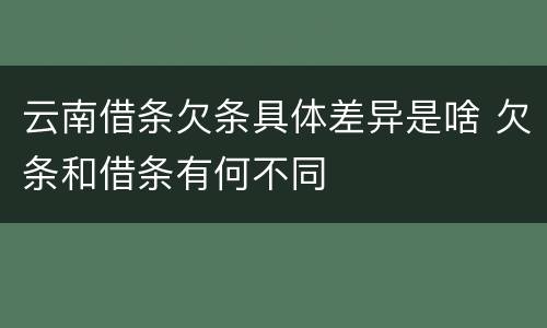 云南借条欠条具体差异是啥 欠条和借条有何不同