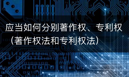 应当如何分别著作权、专利权（著作权法和专利权法）