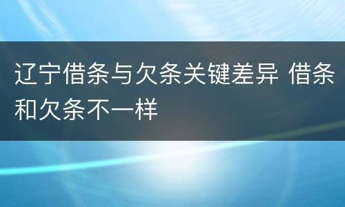 辽宁借条与欠条关键差异 借条和欠条不一样