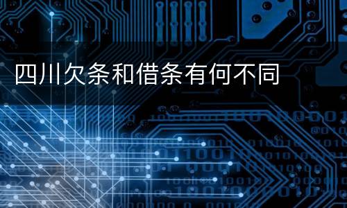 四川欠条和借条有何不同